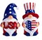 2-Piece Patriotic Garden Gnomes Set - 4th of July Outdoor & Indoor Decor - Red, White, and Blue Resin Gnomes for Memorial Day and Independence Day - Americana Figurine Gifts for Women, Mom, and Grandma